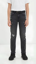 SARABANDA JEANS CON STRAPPI RAGAZZO. COTONE.