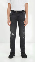 SARABANDA JEANS CON STRAPPI RAGAZZO. COTONE.