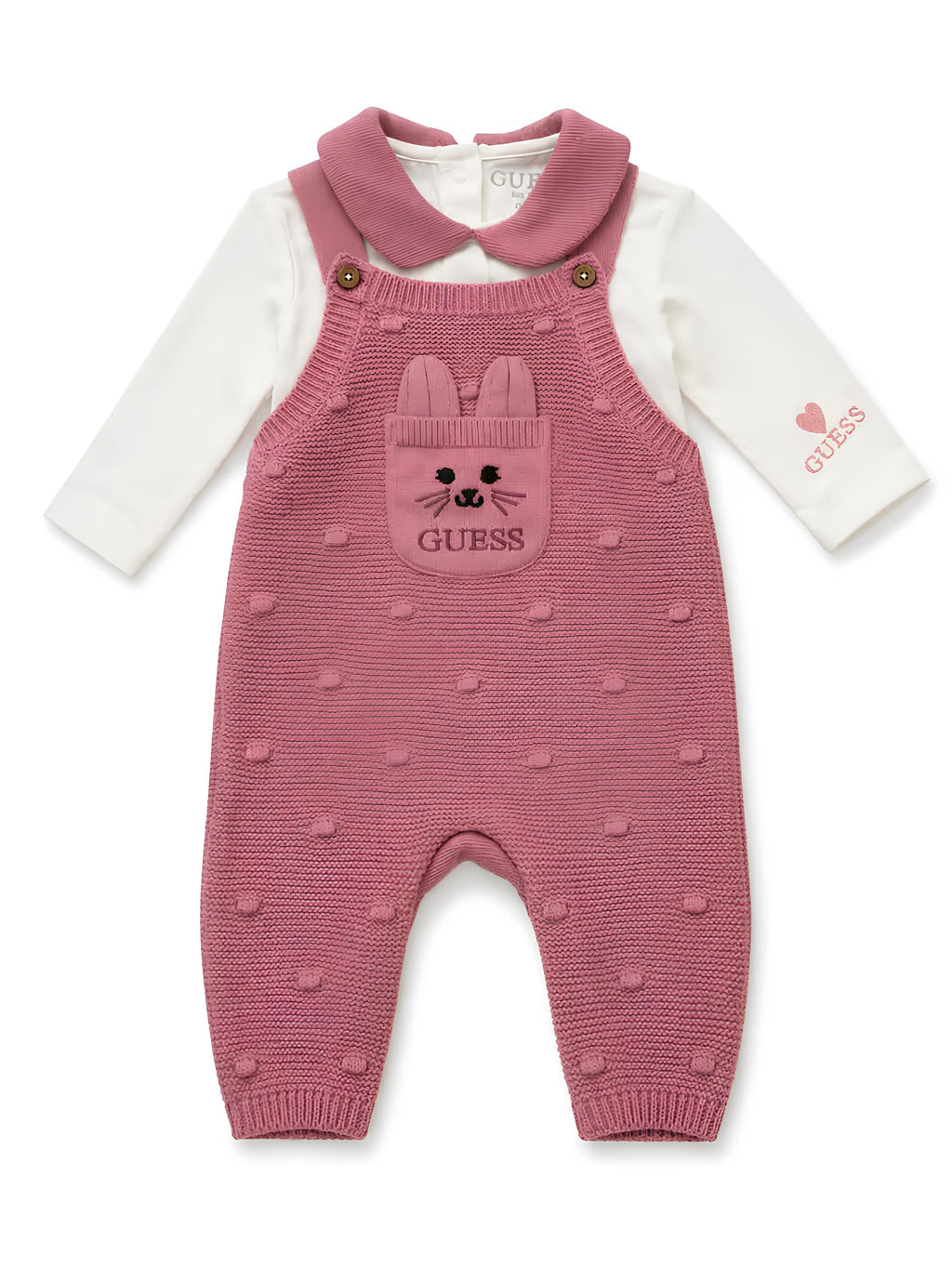 GUESS COMPLETO SALOPETTE IN MAGLIA NEONATA. COTONE.
