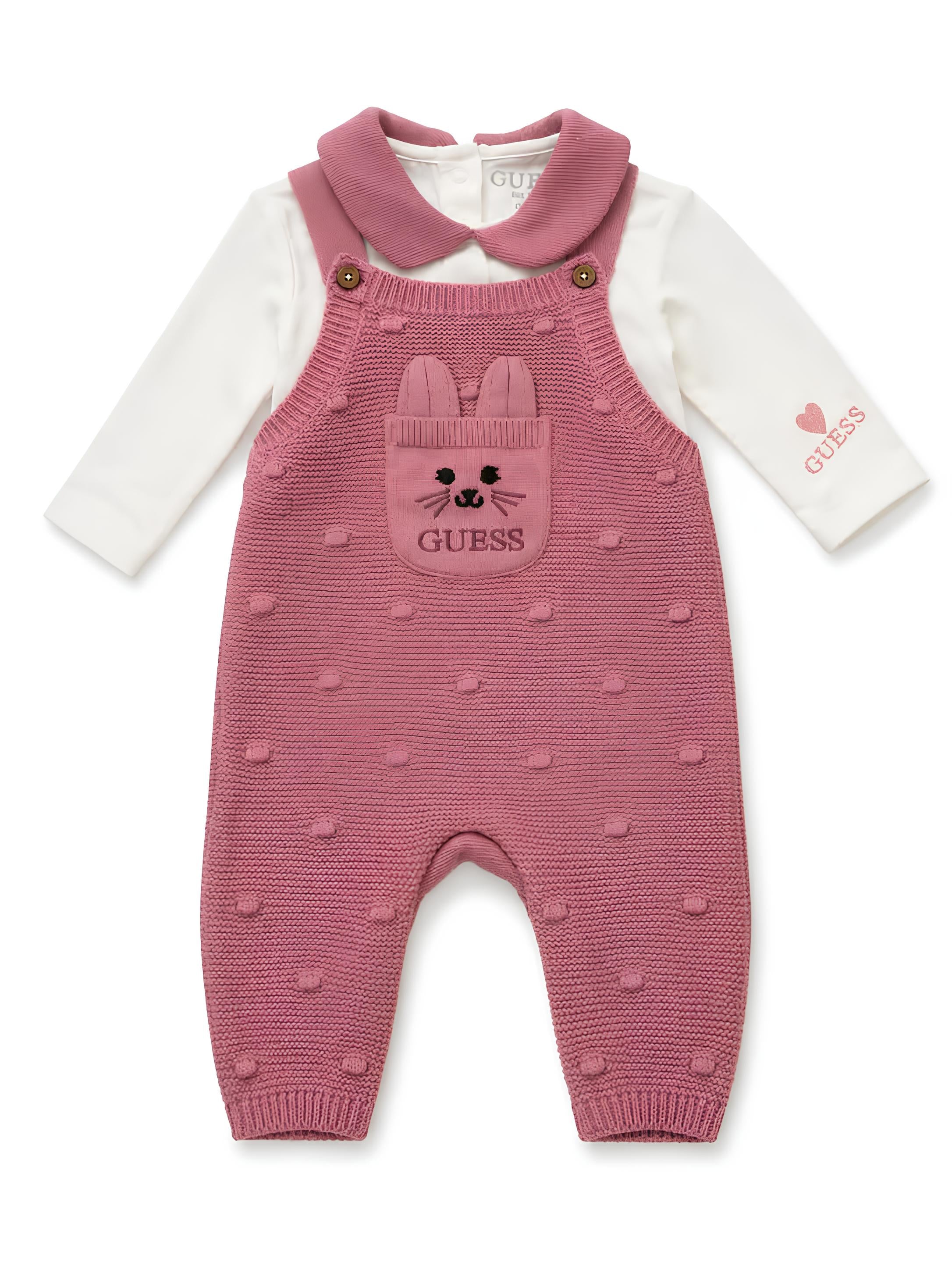 GUESS COMPLETO SALOPETTE IN MAGLIA NEONATA. COTONE.