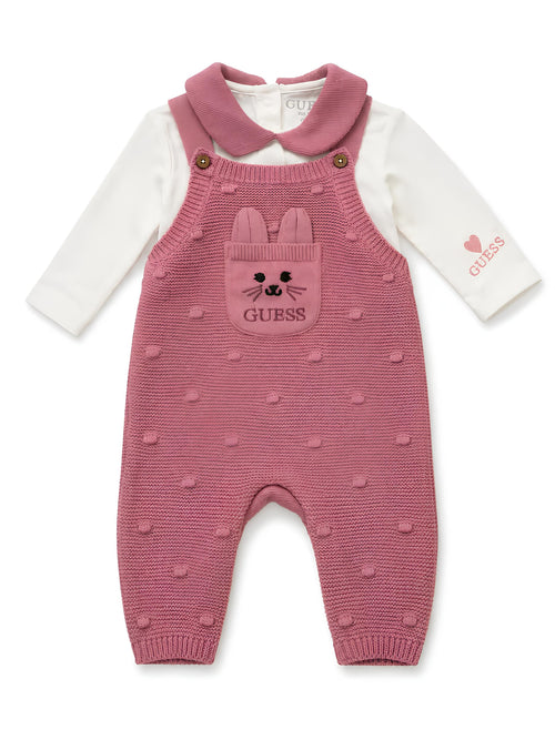 GUESS COMPLETO SALOPETTE IN MAGLIA NEONATA. COTONE.