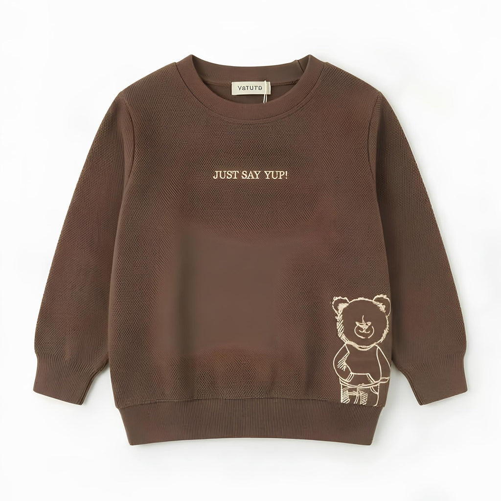 YOURS FELPA CON MANICHE IN MAGLIA BIMBO. COTONE FELPATO.