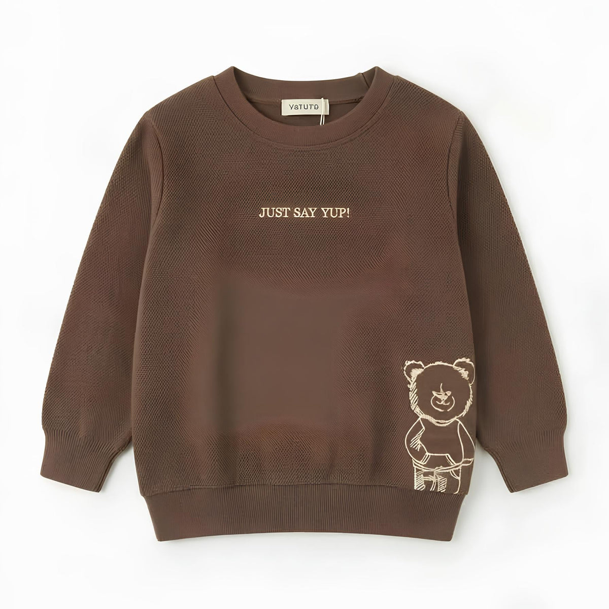YOURS FELPA CON MANICHE IN MAGLIA BIMBO. COTONE FELPATO.