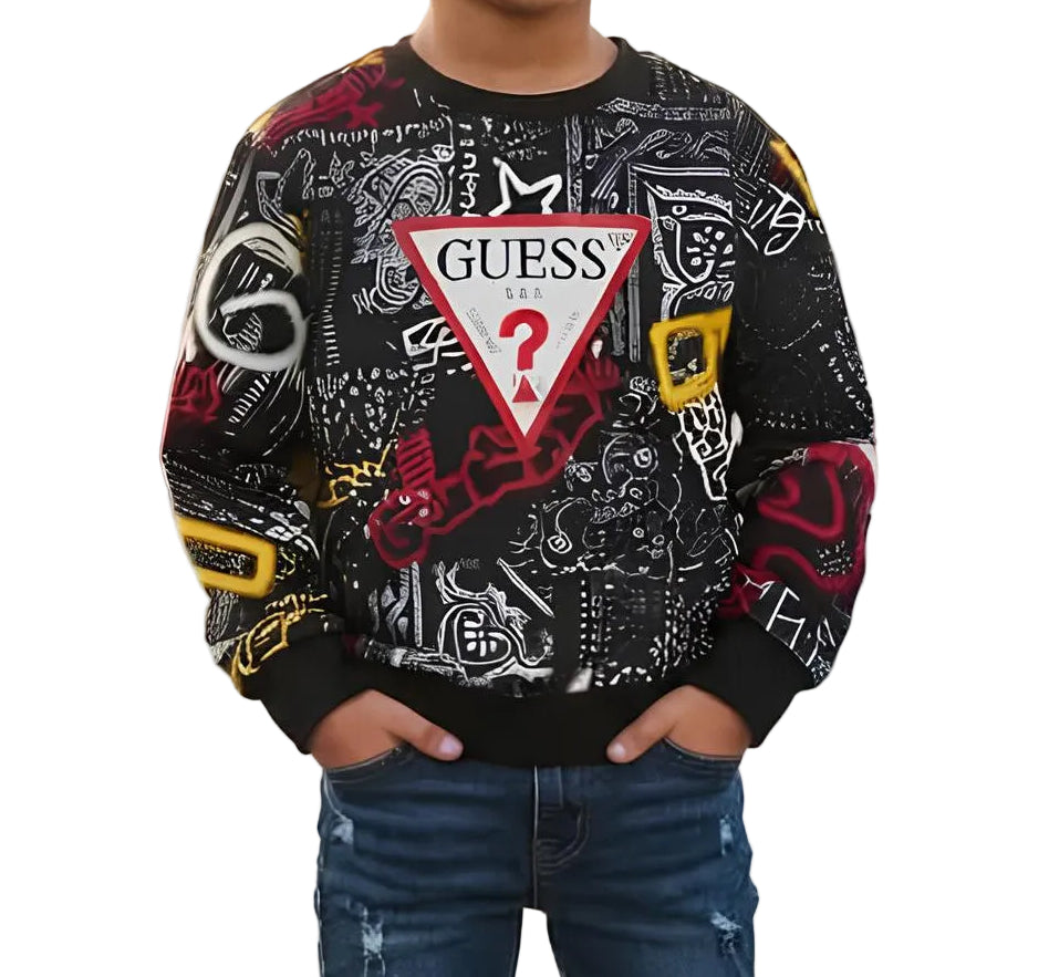 GUESS FELPA RAGAZZO. COTONE GARZATO.