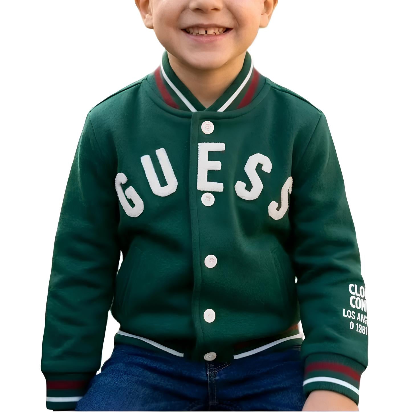 GUESS FELPA GIROCOLLO CON BOTTONI AUTOMATICI.COTONE GARZATO.