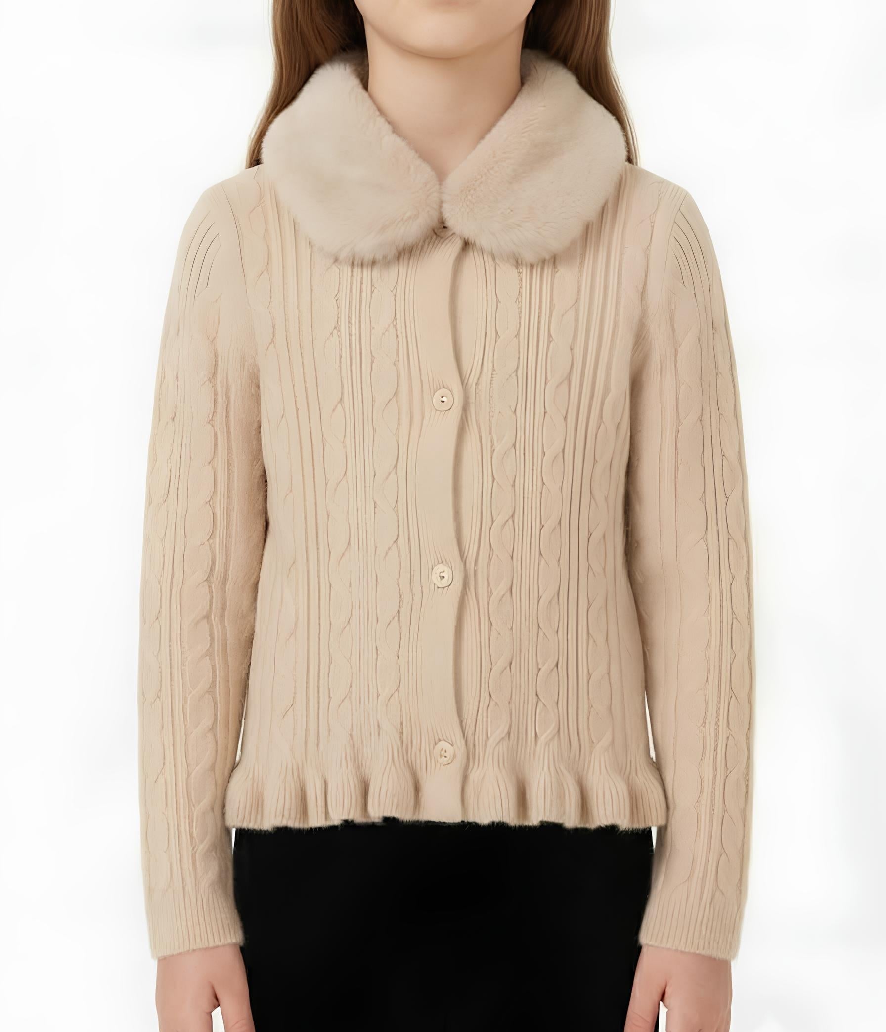 MAYORAL CARDIGAN CON COLLO ECOPELLICCIA STACCABILE BIMBA.