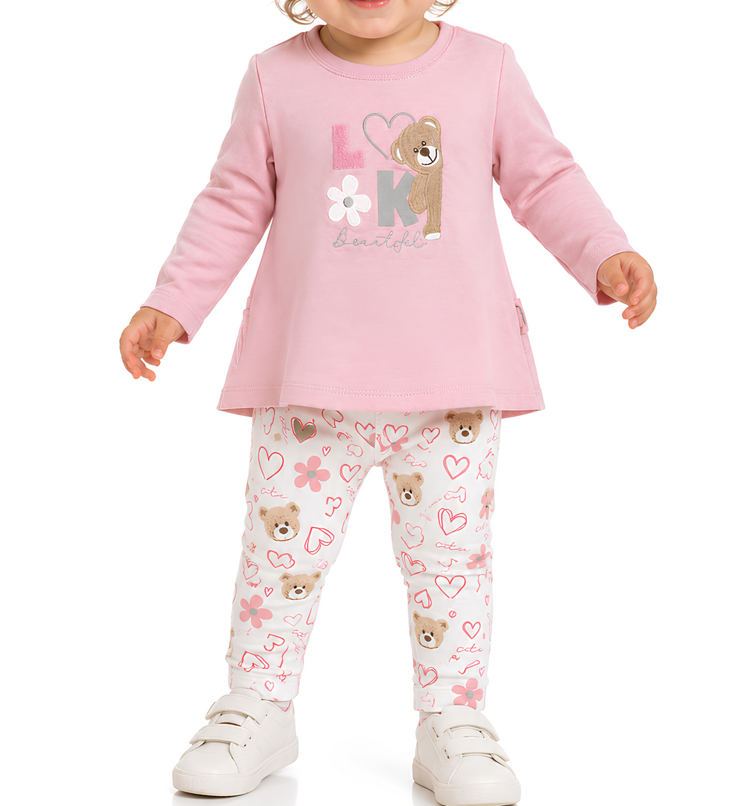 YOURS COMPLETO 2 PZ. NEONATA. COTONE FELPATO.